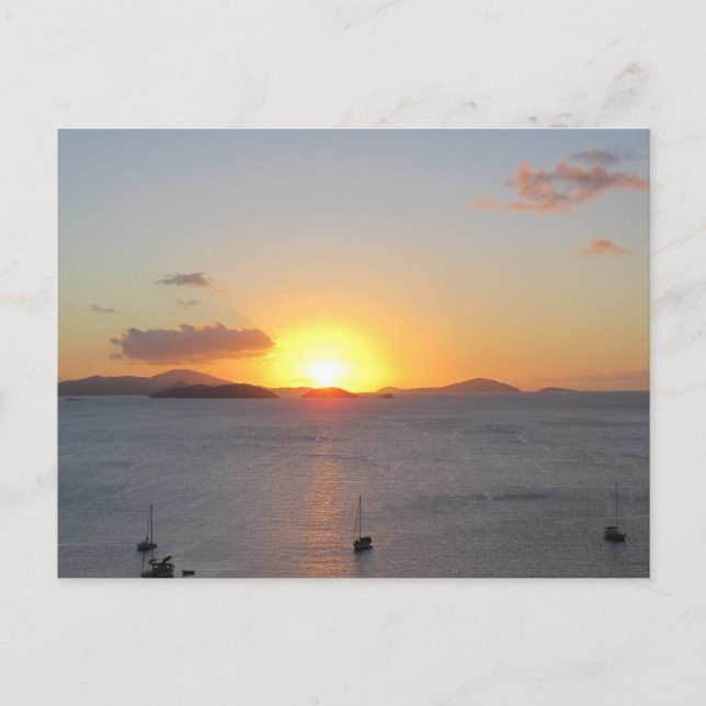 Postal Barcos de vela en St.John (Anverso)