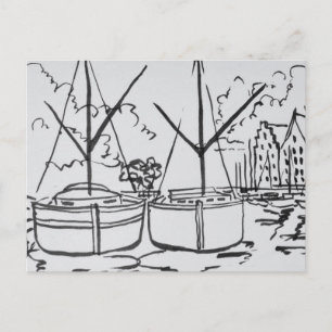 Postal Barcos de vela   Río La Vilaine, Redon, Bretaña