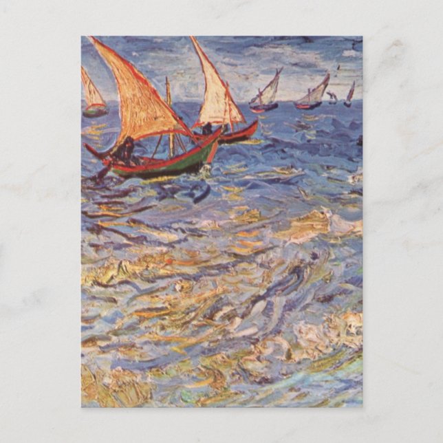 Postal Barcos de vela - Vincent Van Gogh (Anverso)