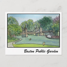 Postal Barcos del cisne del jardín público de Boston