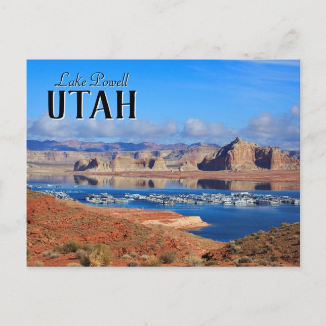 Postal Barcos del lago Powell Utah (Anverso)