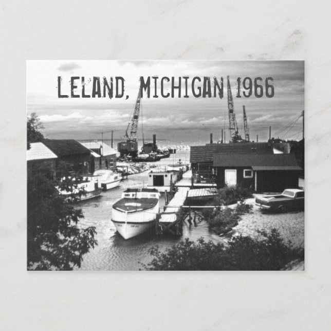 Postal Barcos del puerto de Leelanau de 1966 (Anverso)