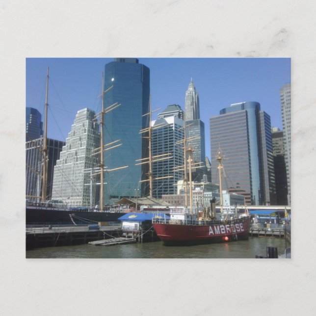 Postal Barcos del puerto de Nueva York (Anverso)