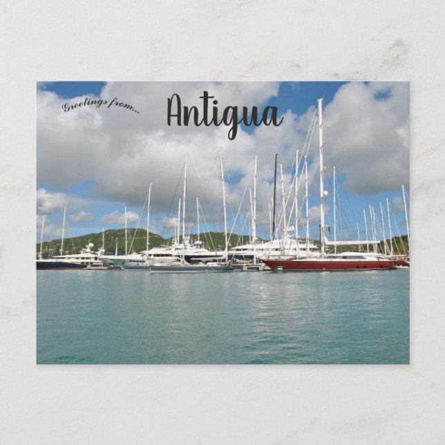Postal Barcos en Antigua (Anverso)