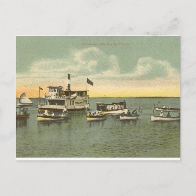 Postal Barcos en el lago Eustis, Florida - 1910 (Anverso)