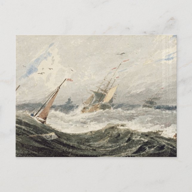 Postal Barcos en el mar de la tormenta (con aire acondici (Anverso)