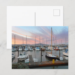 Postal Barcos en el puerto