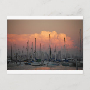 Postal Barcos en el puerto