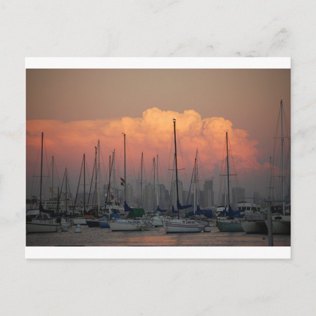 Postal Barcos en el puerto (Anverso)