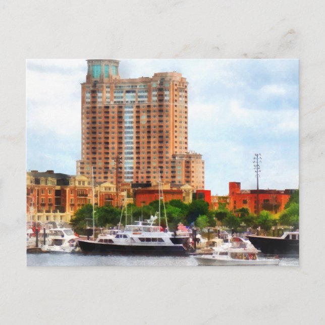 Postal Barcos en el puerto interior Baltimore MD (Anverso)