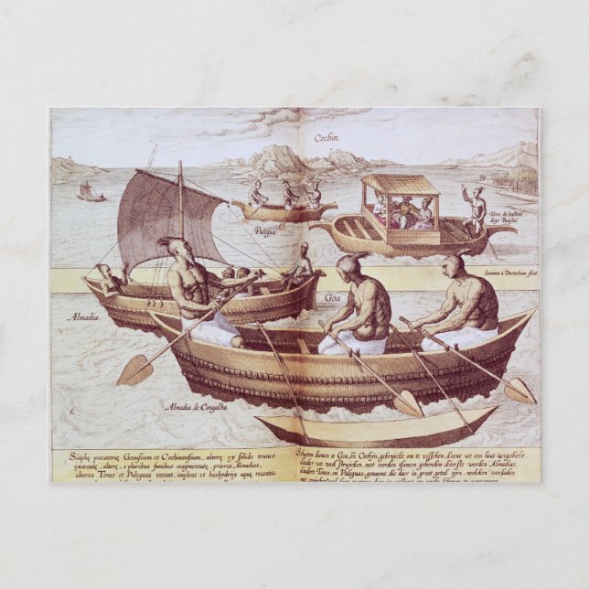 Postal Barcos en Goa (Anverso)