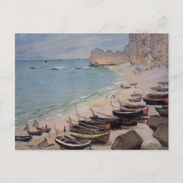 Postal Barcos en la playa en Etretat - Claude Monet (Anverso)