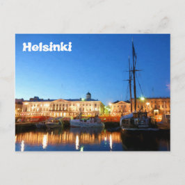 Postal Barcos en la Plaza del Mercado de Helsinki por la