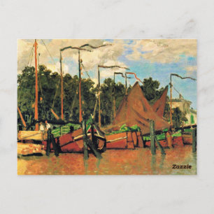 Postal Barcos en Zaandam por Claude Monet, 