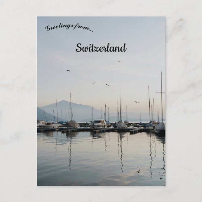 Postal Barcos en Zug Suiza (Anverso)
