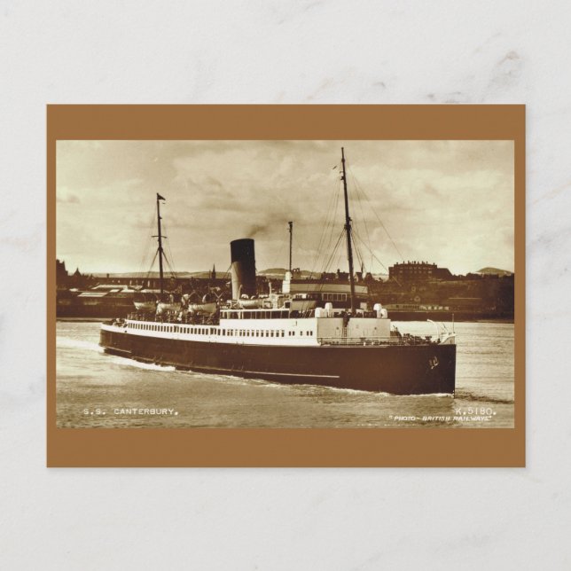 Postal Barcos históricos de época, "SS Canterbury" (Anverso)