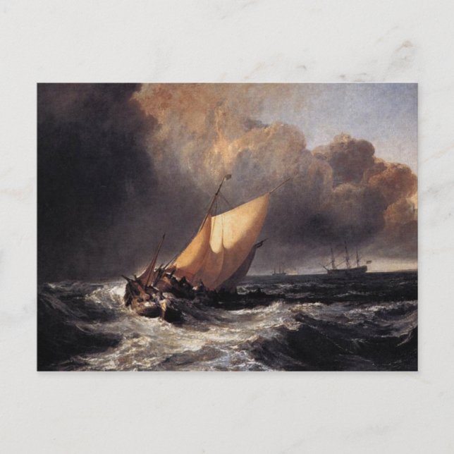 Postal Barcos holandeses en un Gale (Anverso)