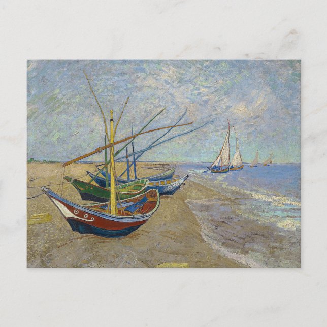 Postal Barcos pesqueros de Vincent Van Gogh (Anverso)