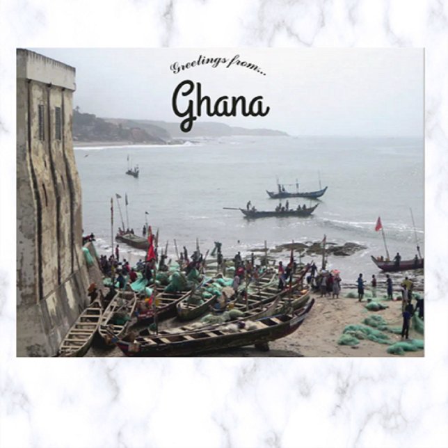 Postal Barcos pesqueros en el Golfo de Guinea Ghana (Subido por el creador)