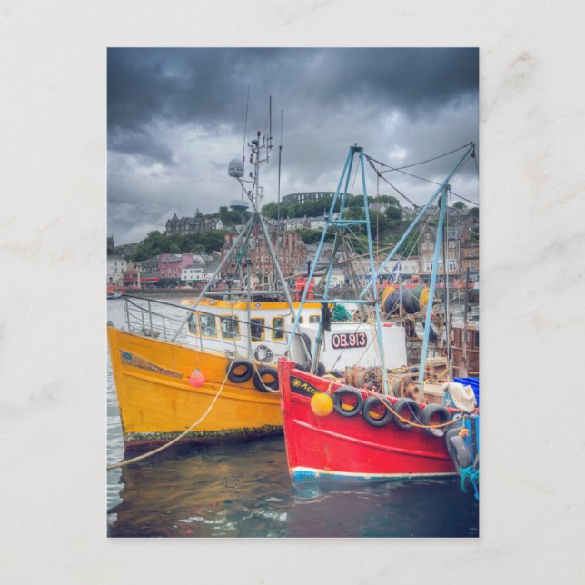 Postal Barcos pesqueros en el puerto de Oban (Anverso)