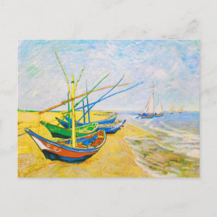 Postal Barcos pesqueros en la playa de Saintes-Mariesf