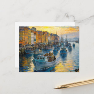 Postal Barcos pesqueros salen del puerto, Claude Monet, p