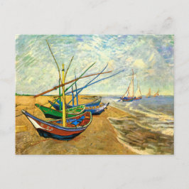 Postal Barcos pesqueros Van Gogh en la playa de Saintes M