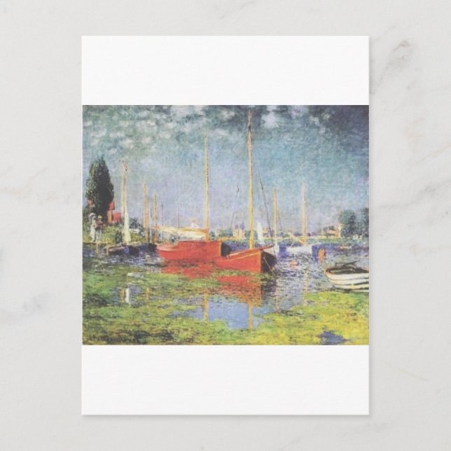 Postal Barcos Rojos, Argentina, Claude Monet (Anverso)