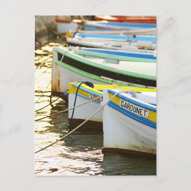 Postal Barcos típicos de la Provenza pintados en (Anverso)