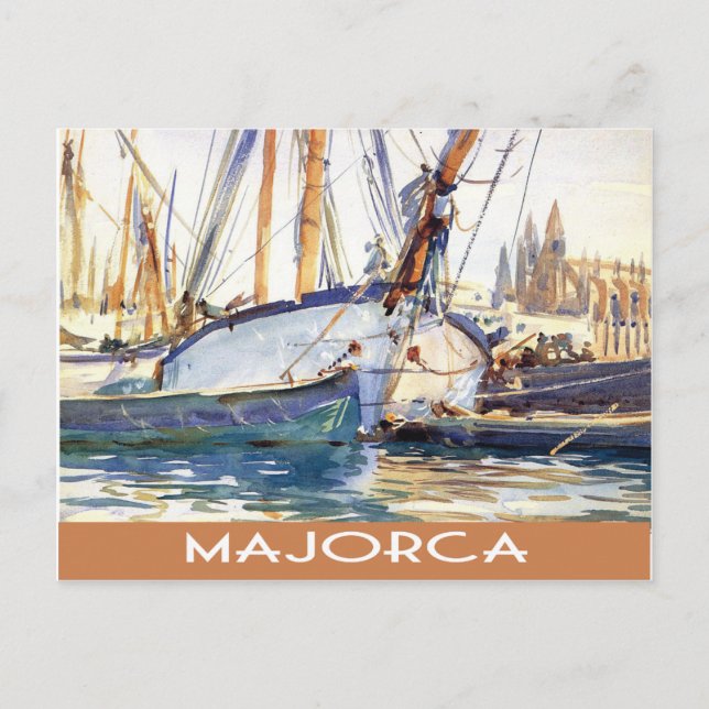 Postal Barcos vintage de Mallorca (Anverso)
