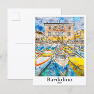Postal Bardolino Italia Trae mano acuática