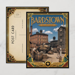 Postal Bardstown Kentucky Arte Deco Vintage Edad Dorada