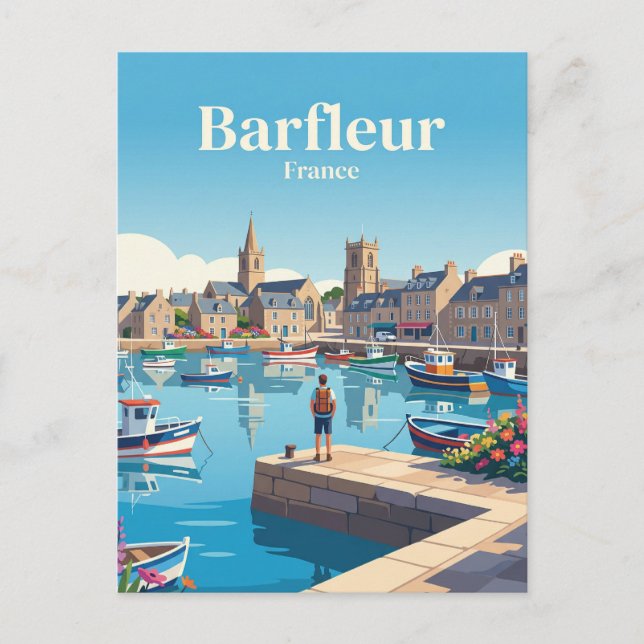 Postal Barfleur Francia (Anverso)