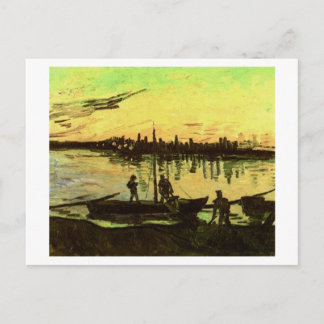 Postal Barges de carbón, Vincent Van Gogh