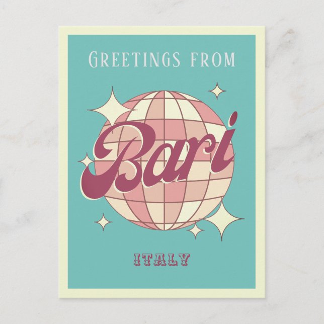 Postal Bari Italia Italia discoteca Retro Vintage Postcar (Anverso)