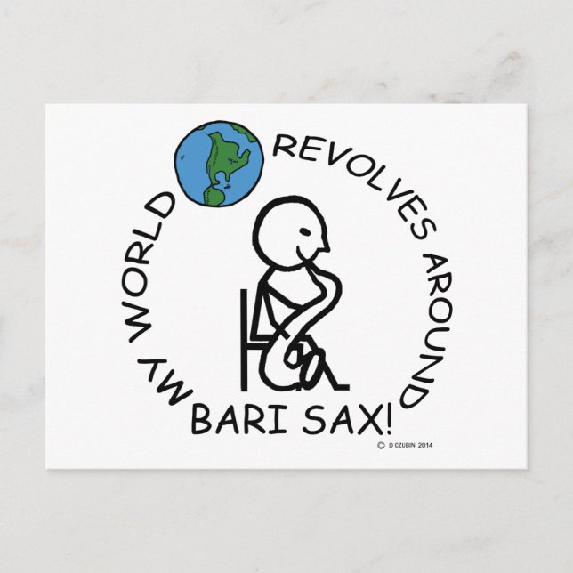 Postal Bari Sax - El mundo gira (Anverso)