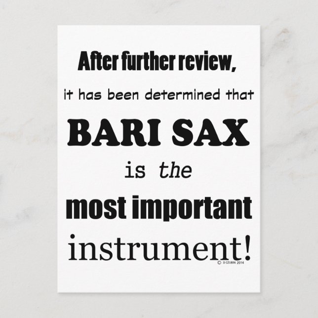 Postal Bari Sax Instrumento Más Importante (Anverso)