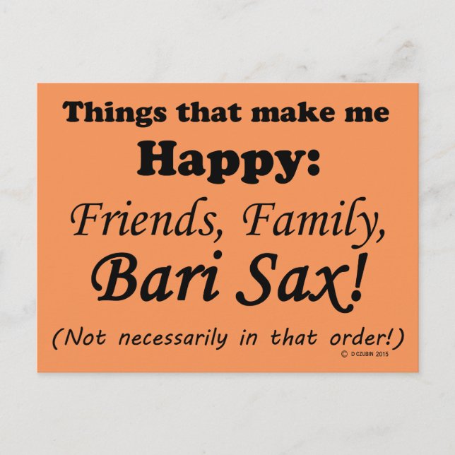Postal Bari Sax me hace feliz (Anverso)