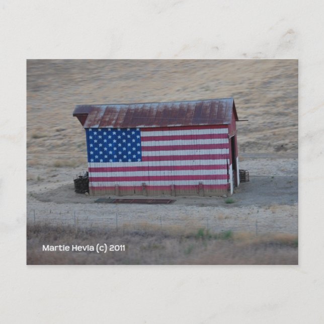 Postal Barn de Bandera Americana (Anverso)