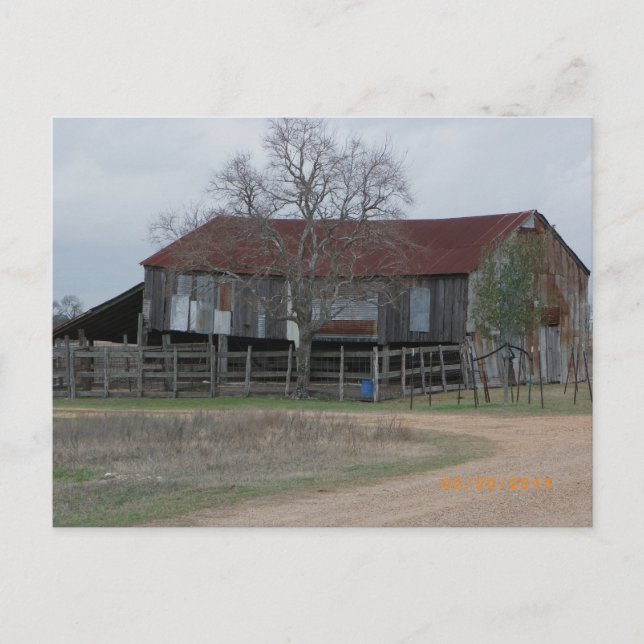 Postal Barn in Central Texas Postcard (Anverso)