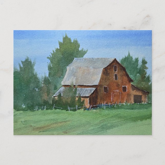Postal Barn Painting Watercolor  (Anverso)