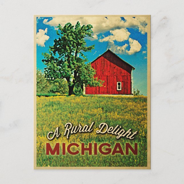 Postal Barn Rojo de Michigan Country (Anverso)