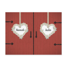 Barn Rojo y Daisies Boda por País Salven la Fecha