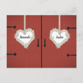 Postal Barn Rojo y Daisies Boda por País Salven la Fecha