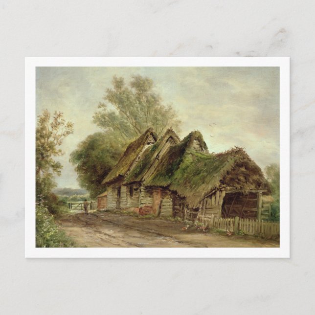 Postal Barns en Flatford (aceite sobre lienzo) (Anverso)
