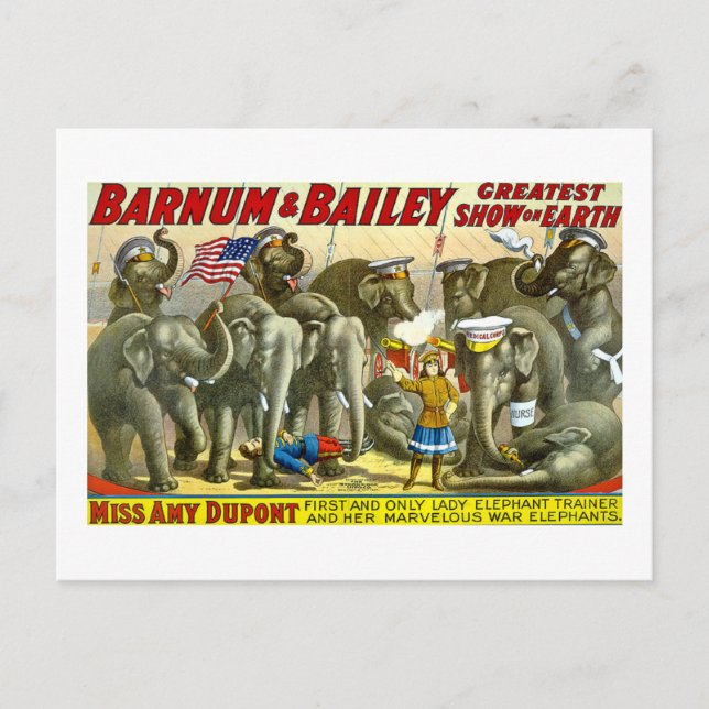 Postal Barnum & Bailey - Elephants (Anverso)