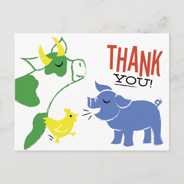 Postal Barnyard Bash Gracias Postcard (Anverso)