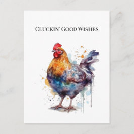 Postal Barnyard Splendor: Hen acuarela, personalizado