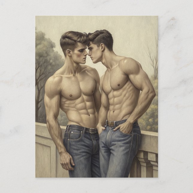 Postal Baroque Affection: A Painterly Romantic Encounter (Anverso)