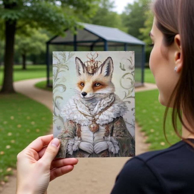 Postal Baroque Fox Royal Queen Portrait Design (Subido por el creador)